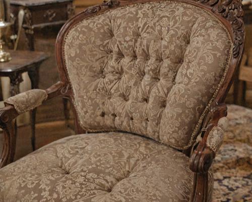 Victorian parlor chair restoration project