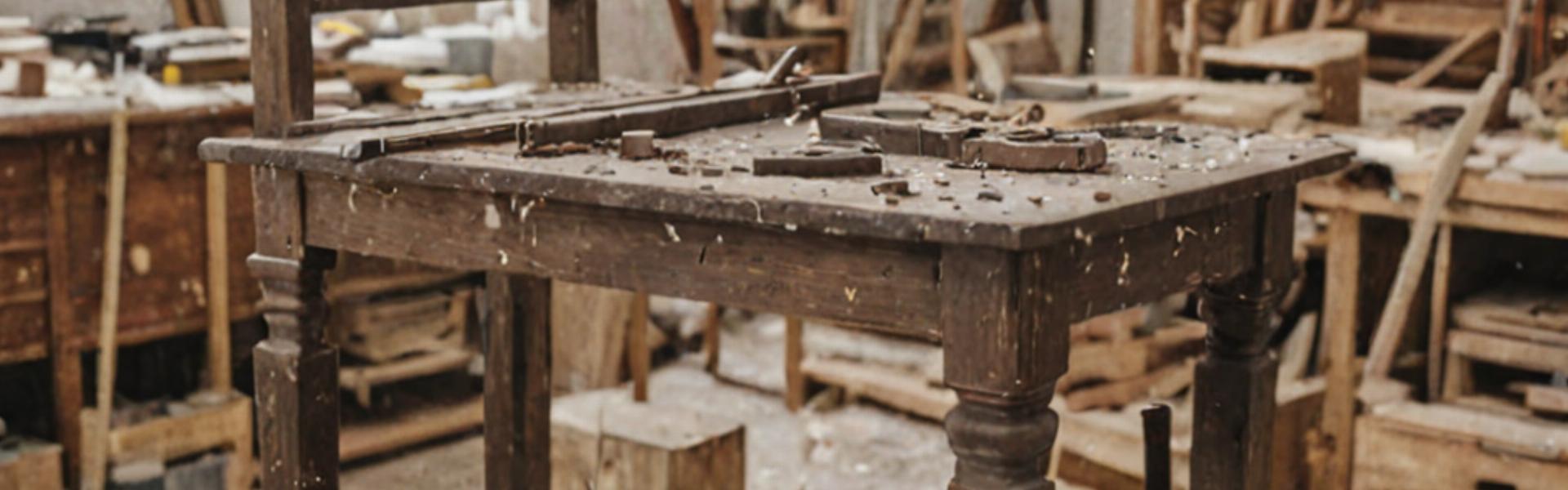Professional furniture restoration workshop