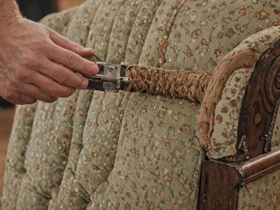 Professional upholstery repair work
